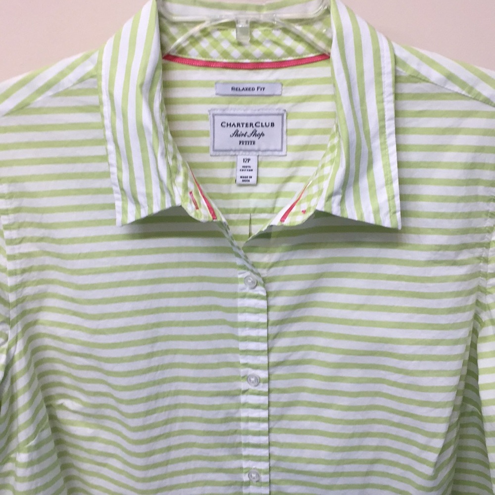 Charter Club Petite Striped Spring Shirt!🌸